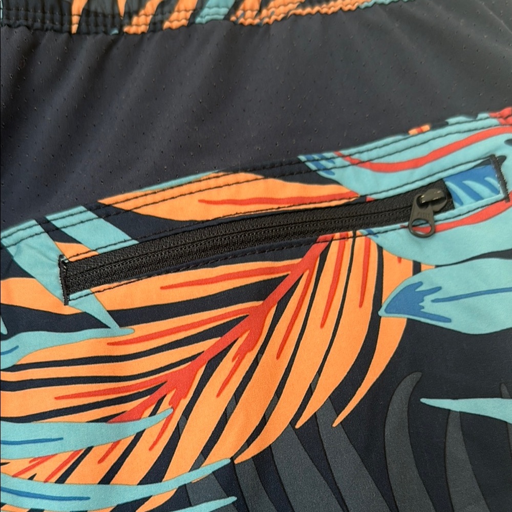 Speedo Blue and Orange Tropical Swim Shorts - Picture 4 of 6